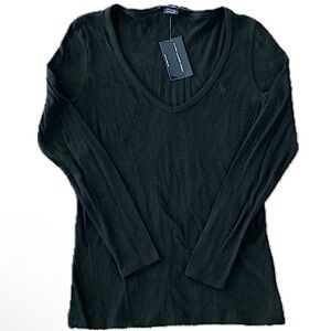 RALPH LAUREN SPORT Long Sleeve Top Size S Black